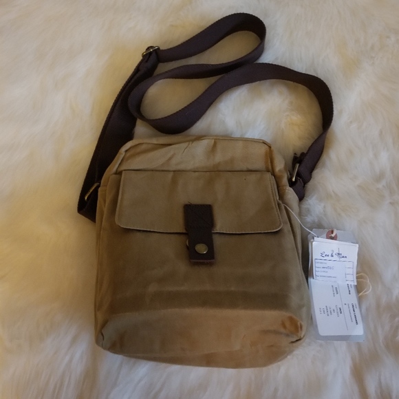 Lee & Man Handbags - Lee & Man Waxed Camera Bag Cream Carmel New